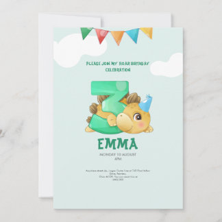 Dinosaurier 3. Geburtstagskinder Einladung