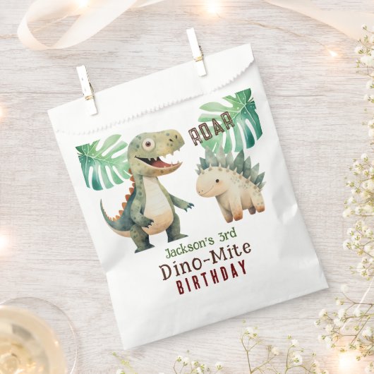 Dinosaurier 3. Geburtstagswasser Geschenktütchen (Ausgeschnitten)