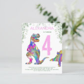 Dinosaurier 4. Geburtstag Party Haushalt pink (Stehend Vorderseite)