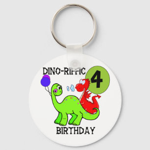 Dinosaurier-4. Geburtstags-T-Shirts und Geschenke Schlüsselanhänger