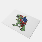 Dinosaurier 4. Juli American Flag Patriotic Fußmatte (Schrägansicht)