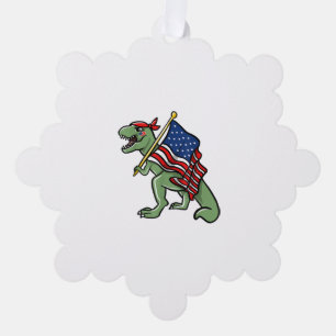 Dinosaurier 4. Juli American Flag Patriotic Ornament Karte