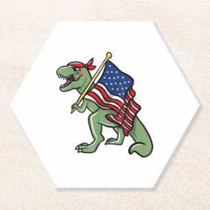 Dinosaurier 4. Juli American Flag Patriotic Untersetzer