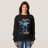 Dinosaurier 4. Juli Amerisaurus Rex Patriotic Sweatshirt (Vorne ganz)