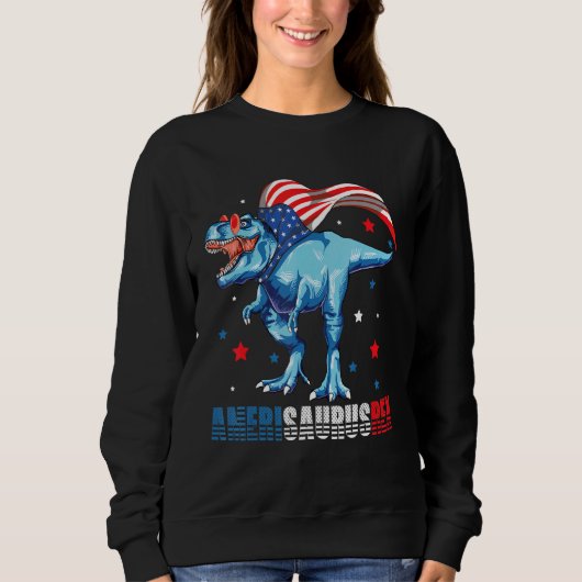Dinosaurier 4. Juli Amerisaurus Rex Patriotic Sweatshirt (Vorderseite)