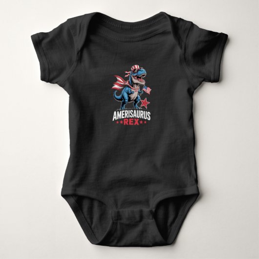 Dinosaurier 4. Juli Amerisaurus T Rex Funny Baby Strampler (Vorderseite)