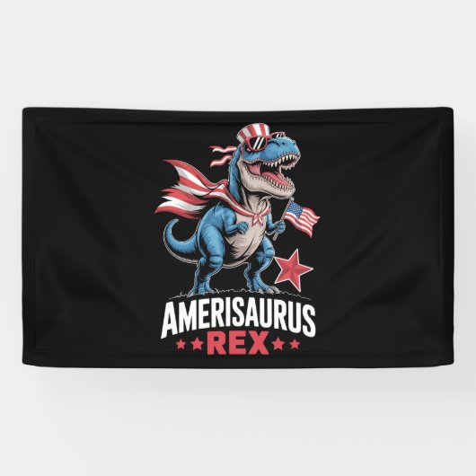 Dinosaurier 4. Juli Amerisaurus T Rex Funny Banner (Horizontal)