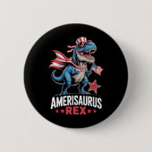 Dinosaurier 4. Juli Amerisaurus T Rex Funny Button (Vorderseite)