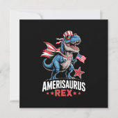 Dinosaurier 4. Juli Amerisaurus T Rex Funny Einladung (Vorderseite)