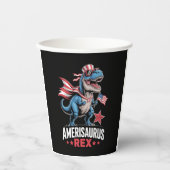 Dinosaurier 4. Juli Amerisaurus T Rex Funny Pappbecher (Vorderseite)