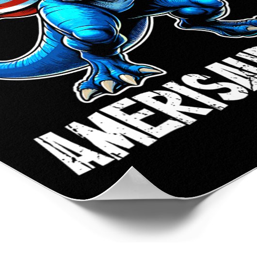 Dinosaurier 4. Juli Amerisaurus T Rex Funny Poster (Ecke)