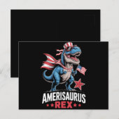 Dinosaurier 4. Juli Amerisaurus T Rex Funny Postkarte (Vorne/Hinten)