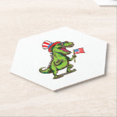 Dinosaurier 4. Juli Funny Amerisaurus T-Rex Gesche Untersetzer (angewinkelt)