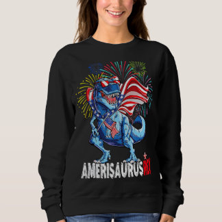 Dinosaurier 4. Juli Kinder Junge Männer Amerisauru Sweatshirt