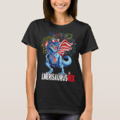 Dinosaurier 4. Juli Kinder Junge Männer Amerisauru T-Shirt (Vorderseite)
