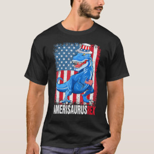 Dinosaurier 4. Juli Kinder Jungen Männer Amerisaur T-Shirt