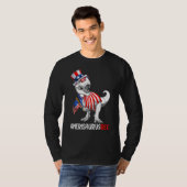 Dinosaurier 4. Juli Rex Amerisaurus Patriotic Boy T-Shirt (Vorne ganz)