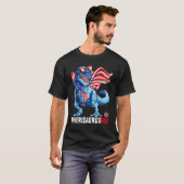 Dinosaurier 4. Juli Sunglass Usa Flaggen Amerisaur T-Shirt (Vorne ganz)