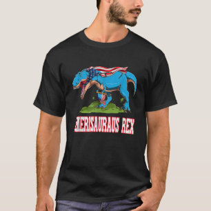 Dinosaurier 4. Juli TRex Amerisaurus American Fla T-Shirt