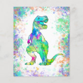 Dinosaurier 5. Geburtstag Buntes Foto Budget Flyer (Hinten)
