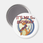 Dinosaurier 5. Geburtstag - Hemden und Geschenke Magnet (Vorderseite/Rückseite)