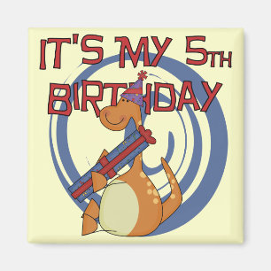 Dinosaurier 5. Geburtstag - Hemden und Geschenke Magnet