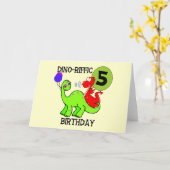 Dinosaurier 5. Geburtstag T - Shirt und Geschenke Karte (Gelbe Blume)
