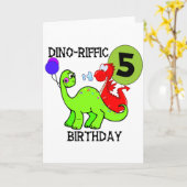 Dinosaurier-5. Geburtstags-T - Shirts und Karte (Gelbe Blume)