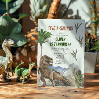 Dinosaurier 5. Geburtstagsfeier Save The Date