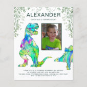 Dinosaurier 8. Geburtstagsparty Budget (Vorderseite)