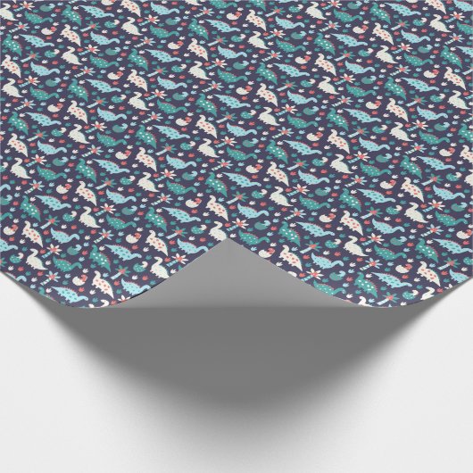 Dinosaurier Adventure Nahtlos Design Geschenkpapier (Ecke)