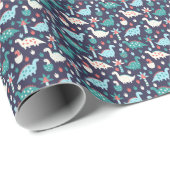 Dinosaurier Adventure Nahtlos Design Geschenkpapier (Rolleneckpunkt)