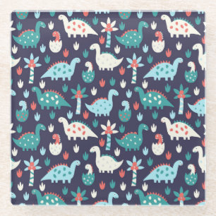 Dinosaurier Adventure Nahtlos Design Glasuntersetzer
