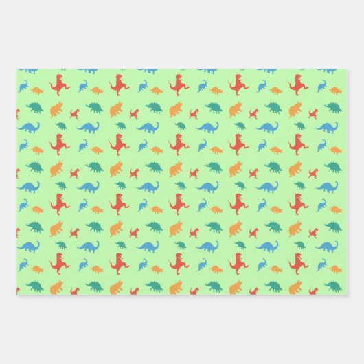 Dinosaurier Adventure Wrapping Paper Sheets Geschenkpapier Set (Vorderseite)