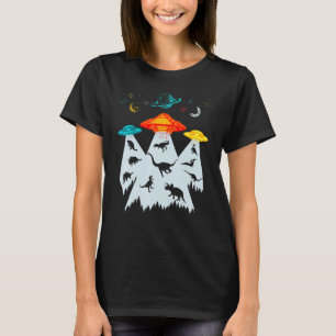 Dinosaurier Alien Entführung für Ufo-Dino-Kinder T-Shirt