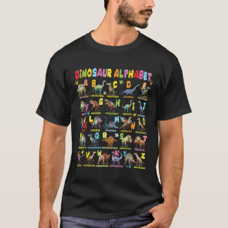Dinosaurier Alphabet A-z Abc Dino Boys Kinder T-Shirt