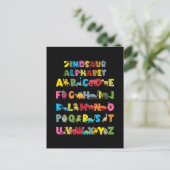 Dinosaurier Alphabet ABC Feiertagspostkarte (Stehend Vorderseite)
