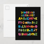 Dinosaurier Alphabet ABC Feiertagspostkarte (Vorne/Hinten)