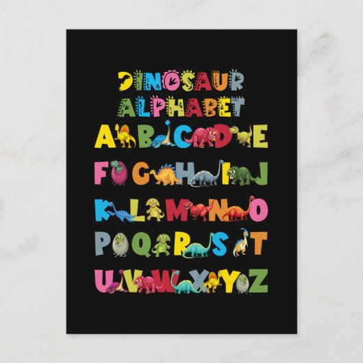 Dinosaurier Alphabet ABC Feiertagspostkarte (Vorderseite)