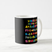 Dinosaurier Alphabet ABC Kaffeetasse (VorderseiteRechts)