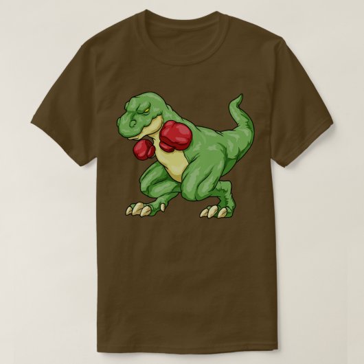 Dinosaurier als Boxer mit Boxhandschuhen T-Shirt (Design vorne)