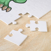 Dinosaurier als Feuerwehrmann mit Feuerhelm Puzzle (Seite)