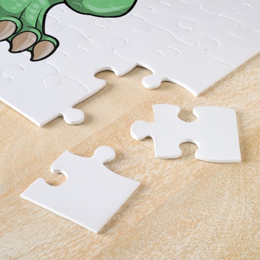 Dinosaurier als Feuerwehrmann mit Feuerhelm Puzzle (Seite)