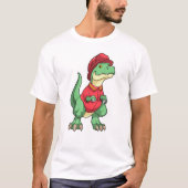 Dinosaurier als Feuerwehrmann mit Feuerhelm T-Shirt (Vorderseite)