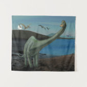 Dinosaurier am Vollmond Wandteppich (Vorderseite (Horizontal))