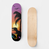 Dinosaurier an der Dämmerung Skateboard (Vorderseite)