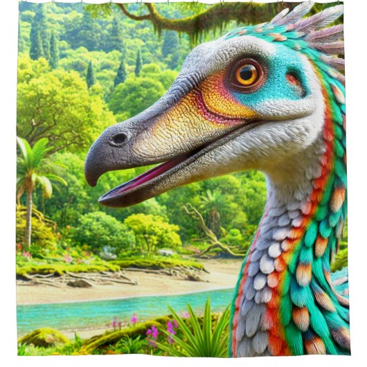 Dinosaurier Art Duschvorhang (Vorderseite)