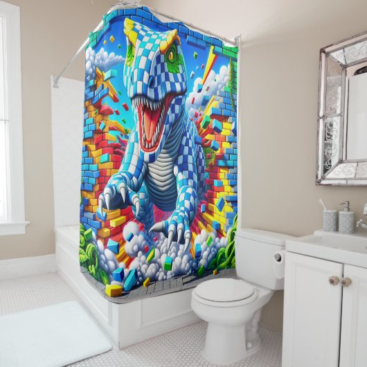 Dinosaurier Art Duschvorhang (Beispiel)