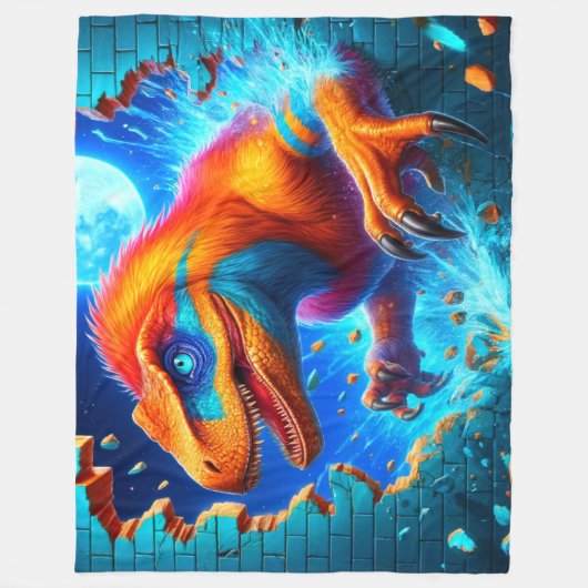 Dinosaurier Art Fleecedecke (Vorderseite)