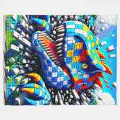 Dinosaurier Art Fleecedecke (Vorderseite (Horizontal))